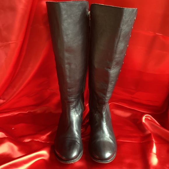 BED STU Black Leather Rivet High Boots - Picture 3 of 11